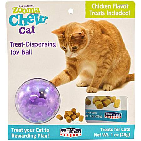 Interactive Treat-Dispensing Ball Cat Toy