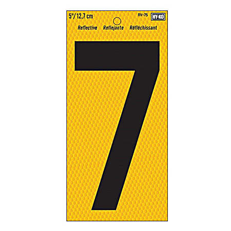 5 in Yellow Reflective Number 7
