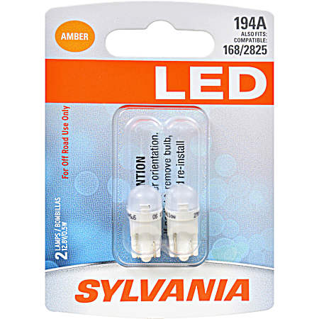 194A Amber LED Mini Bulb - 2 Pk