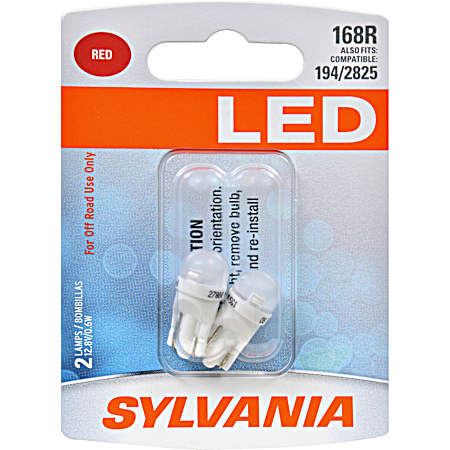 168R Red LED Mini Bulb - 2 Pk