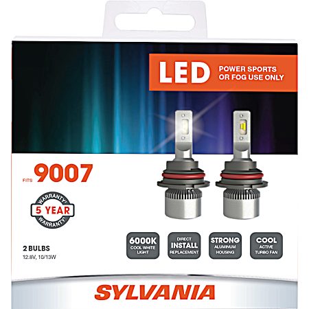 9007 White LED Bulb - 2 Pk