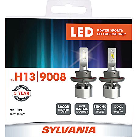 H13 White LED Bulb - 2 Pk