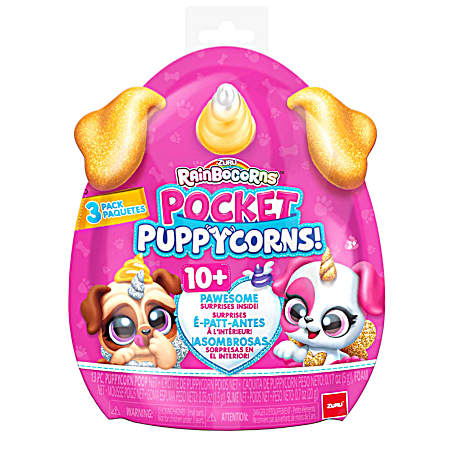 Pocket Puppycorn Surprise-Series1 Large Bobble Head - 3 Pk.