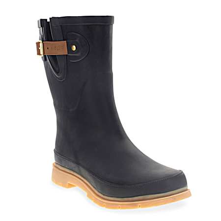Women's Black Heritage Mid Rubber Boots