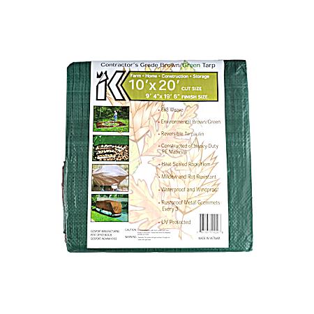 10 X 20 Brown/Green Reversible Poly Tarp