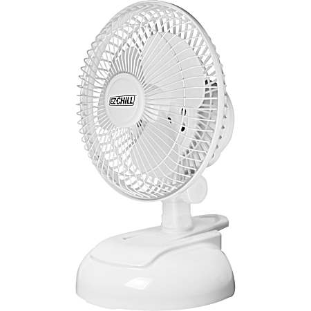 6 in White Combo Clip-On/Desk Fan