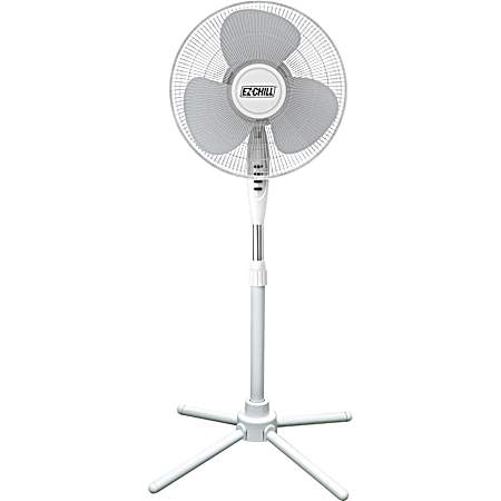 16 in White Oscillating Pedestal Fan with Folding Base