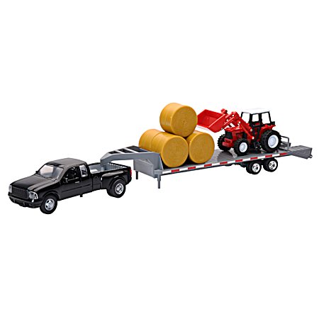 1:32 Die Cast Pickup w/ Gooseneck Trailer
