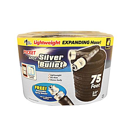 Pocket Hose Silver Bullet 75 ft Flexible Garden Hose