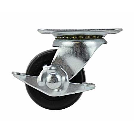 Soft Rubber Swivel Plate Caster w/ Side Brake