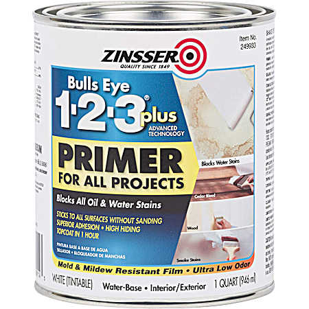 Bulls Eye 1-2-3 Plus Flat White Water-Base Interior & Exterior Primer