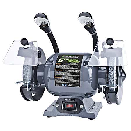 6 In. Bench Grinder with Lights
