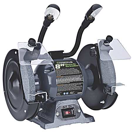 8 In. Bench Grinder with Lights
