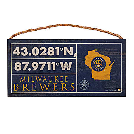 Milwaukee Brewers 6 x 12 Horizontal Coordinate Sign