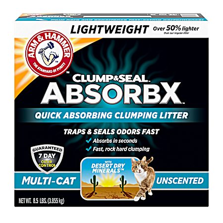 Clump & Seal AbsorbX Multi-Cat Unscented Lightweight Clumping Litter