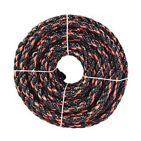 Twisted Polypropylene Rope - Orange/Black