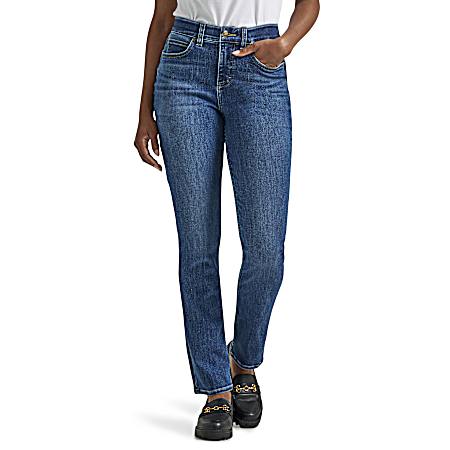 Women's Flex Motion Cobalt Sheen Straight Leg Jeans