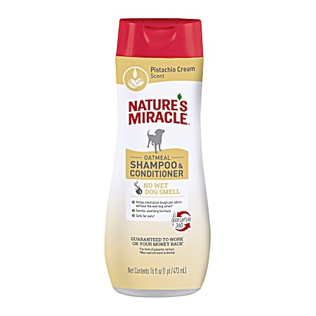 16 fl oz Oatmeal Shampoo & Conditioner, Pistachio Cream Scent for Dogs