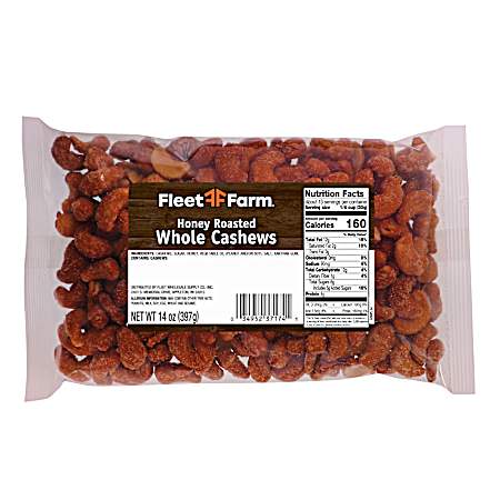 14 oz Honey Roasted Whole Cashews