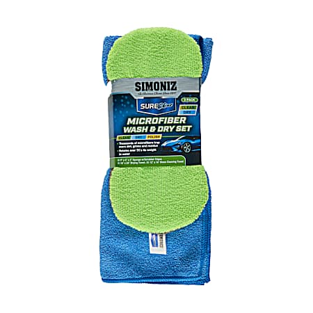 SureShine Microfiber Wash & Dry Set - 3 Pk