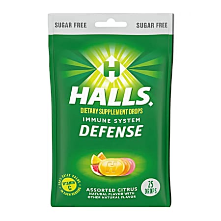 Defense Sugar-Free Vitamin C Assorted Citrus Drops - 25 ct