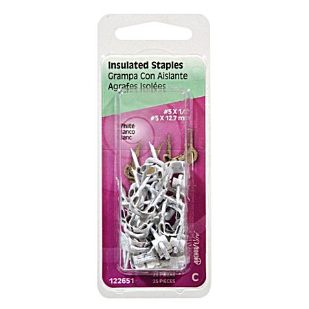 White Insulated Staples