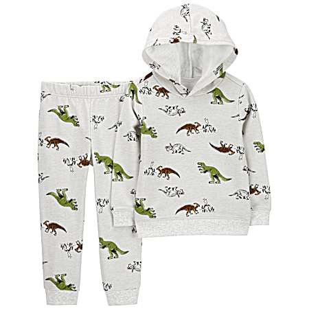 Toddler Boys' Grey Dino Set - 2 Pc
