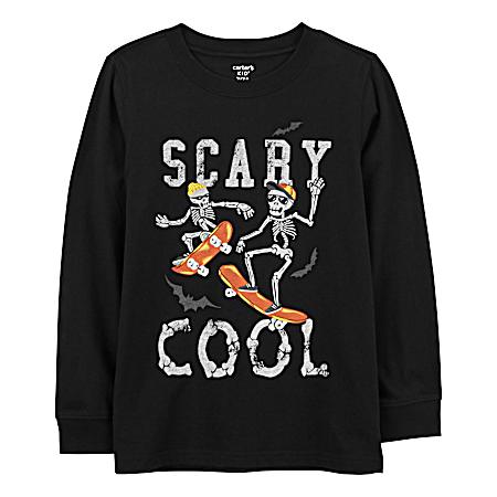 Little Boys' Black Halloween Long Sleeve Shirt