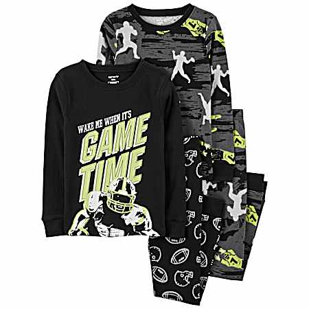 Little Boys' Football Pajamas - 4 Pc