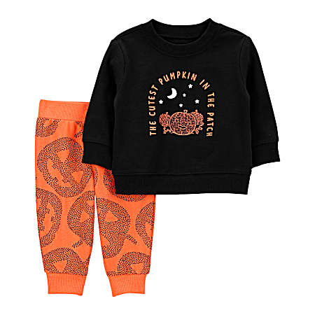 Infant Black/Orange Halloween Set - 2 Pc