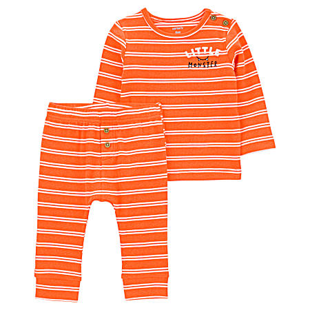 Infant Orange Stripe Halloween Set - 2 Pc