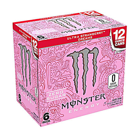 16 Oz Ultra Strawberry Dreams Zero Sugar Energy Drink - 4 Pk