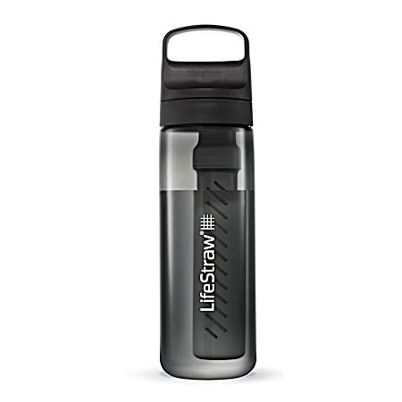 22oz. Black Go Water Bottle w/ Filter