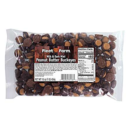 16 oz Milk & Dark Mini Peanut Butter Buckeyes
