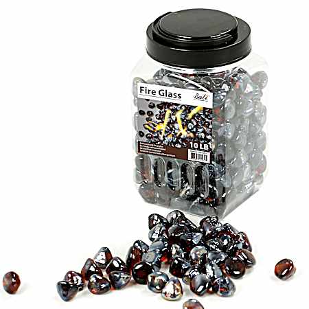 10 lb. Amber Diamond Fire Glass Jar 