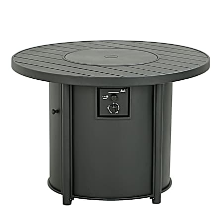 36 in. Round Slat Top Table Gas Fire Pit