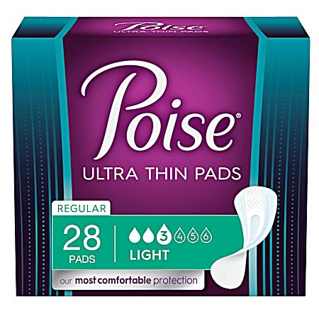 Light Regular Ultra Thin Incontinence Bladder Control Pads - 28 Ct