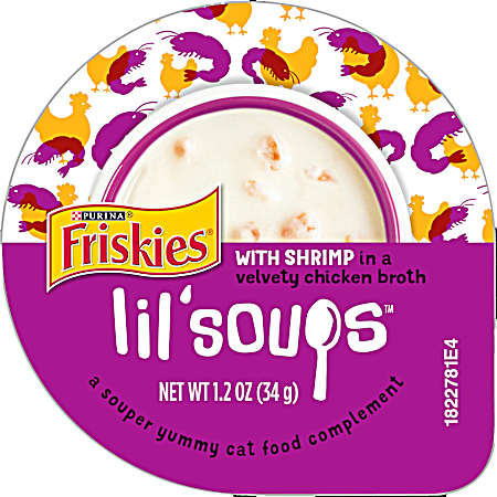 Friskies Lil' Soups w/ Shrimp in a Velvety Chicken Broth Adult Wet Cat Food Complement