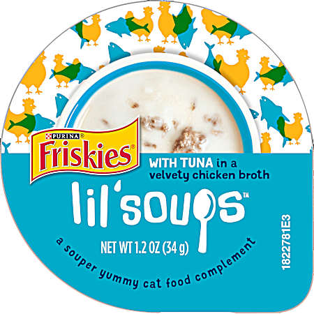 Friskies Lil' Soups w/ Tuna in a Velvety Chicken Broth Adult Wet Cat Food Complement