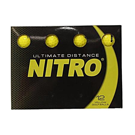 Yellow Nitro Ultimate Distance Golf Ball - 15 pk