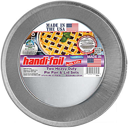 2 Pk. Heavy Duty Pie Pans With Lids