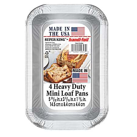 4 Pk. Heavy Duty Mini Loaf Pans With Lids