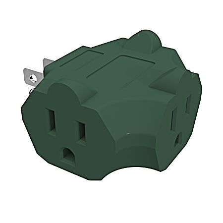 Heavy-Duty Triple Tap - 3 Grounded Outlet Adapter