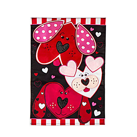 Puppy Love Garden Applique Flag
