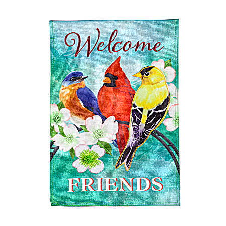 Welcome Friends Birds Garden Flag
