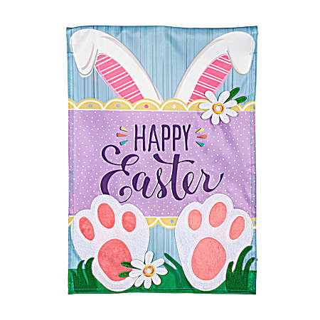 Happy Easter Bunny Applique Garden Flag