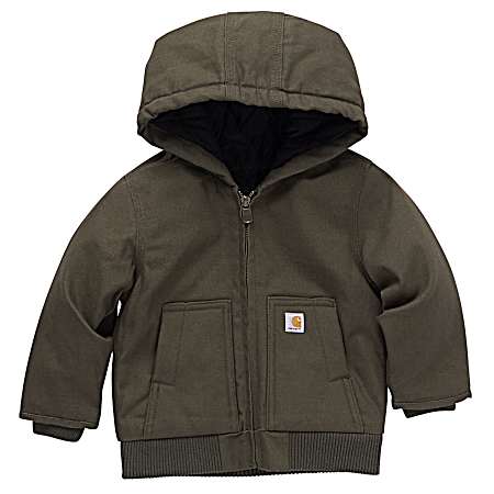 Infant' Olive Insulated Canvas Jacket