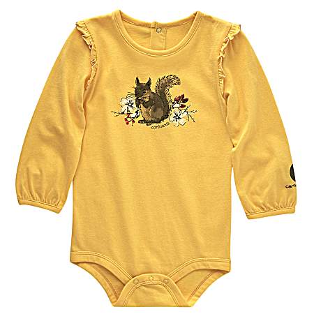 Infant Girl's Banana Long Sleeve Woodland Bodysuit