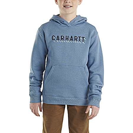 Boy's Harbor Blue Hooded Fleece Graphic Sweatshirt