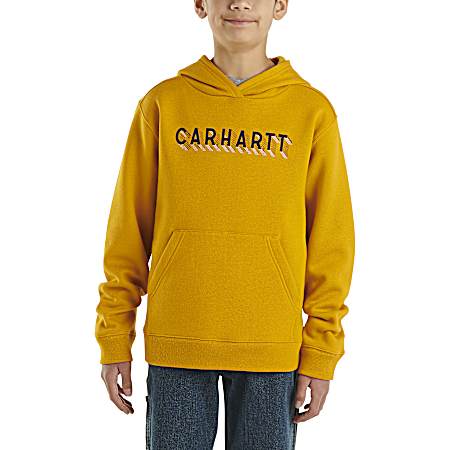 Toddler Boy's Golden Long Sleeve Hooded Fleece Sweatshirt